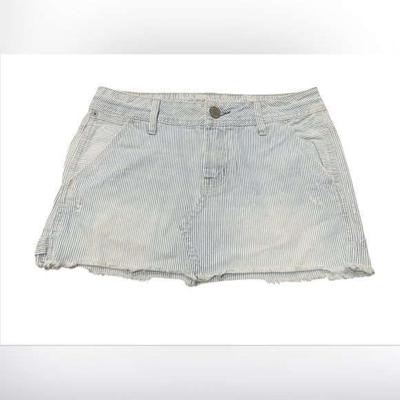 American Eagle Outfitters Dresses & Skirts - Vintage American Eagle Blue Ticking Striped Mini Cargo Skirt Women Size 0